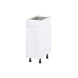 Hugo&Borg 12-in W x 34.5-in H x 24-in D Warm White 1-Drawer Base Fully Assembled Cabinet (Recessed Panel Shaker Style)