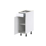 Hugo&Borg 12-in W x 34.5-in H x 24-in D Warm White 1-Drawer Base Fully Assembled Cabinet (Recessed Panel Shaker Style)