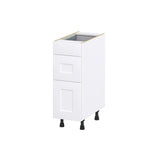 Hugo&Borg Jolie 12-in W x 34.5-in H x 24-in D Warm White 3-Drawer Base Fully Assembled Cabinet (Recessed Panel Style)
