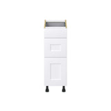 Hugo&Borg Jolie 12-in W x 34.5-in H x 24-in D Warm White 3-Drawer Base Fully Assembled Cabinet (Recessed Panel Style)