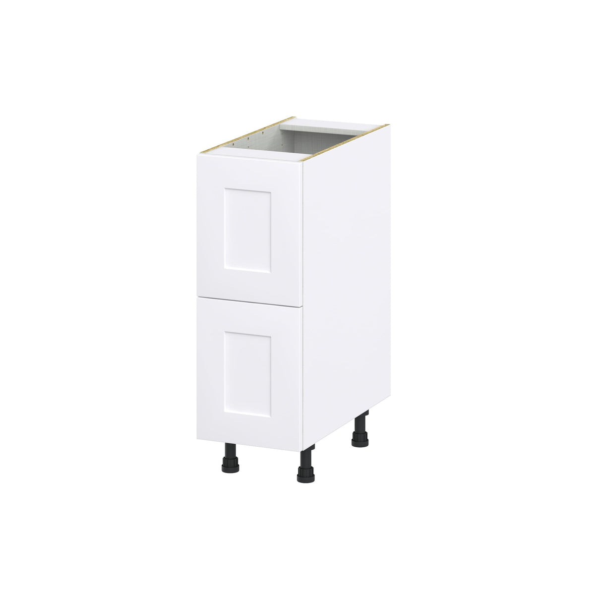 Hugo&Borg Jolie 12-in W x 34.5-in H x 24-in D Warm White 2-Drawer Base Fully Assembled Cabinet (Recessed Panel Style)