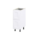 Hugo&Borg Jolie 12-in W x 34.5-in H x 24-in D Warm White 2-Drawer Base Fully Assembled Cabinet (Recessed Panel Style)