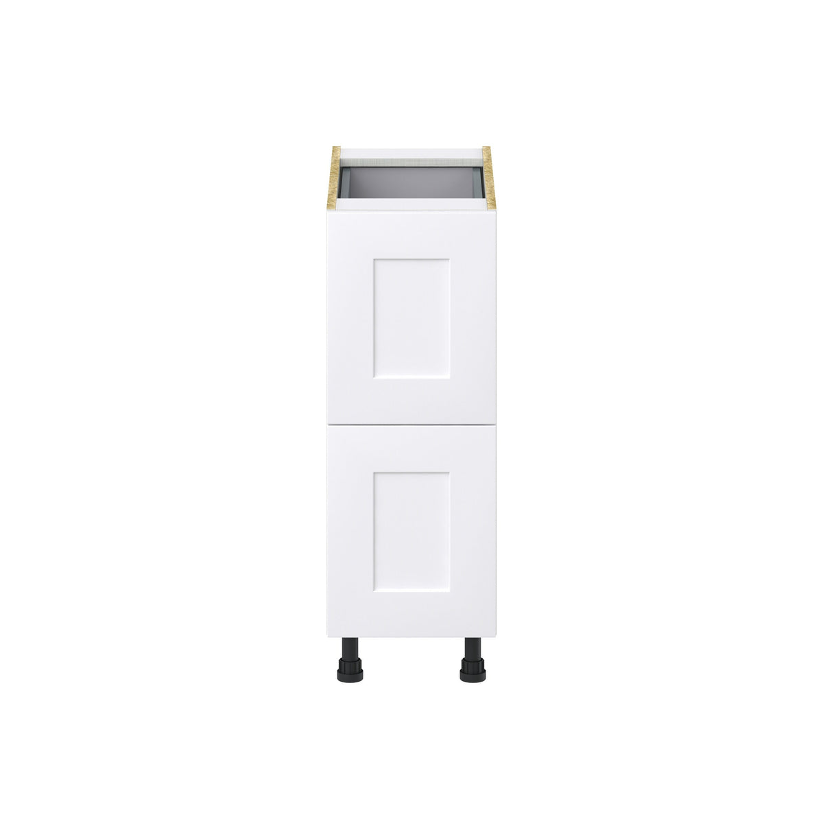 Hugo&Borg 12-in W x 34.5-in H x 24-in D Warm White 3-Drawer Base Fully Assembled Cabinet (Recessed Panel Style)