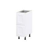 Hugo&Borg 12-in W x 34.5-in H x 24-in D Warm White 3-Drawer Base Fully Assembled Cabinet (Recessed Panel Style)