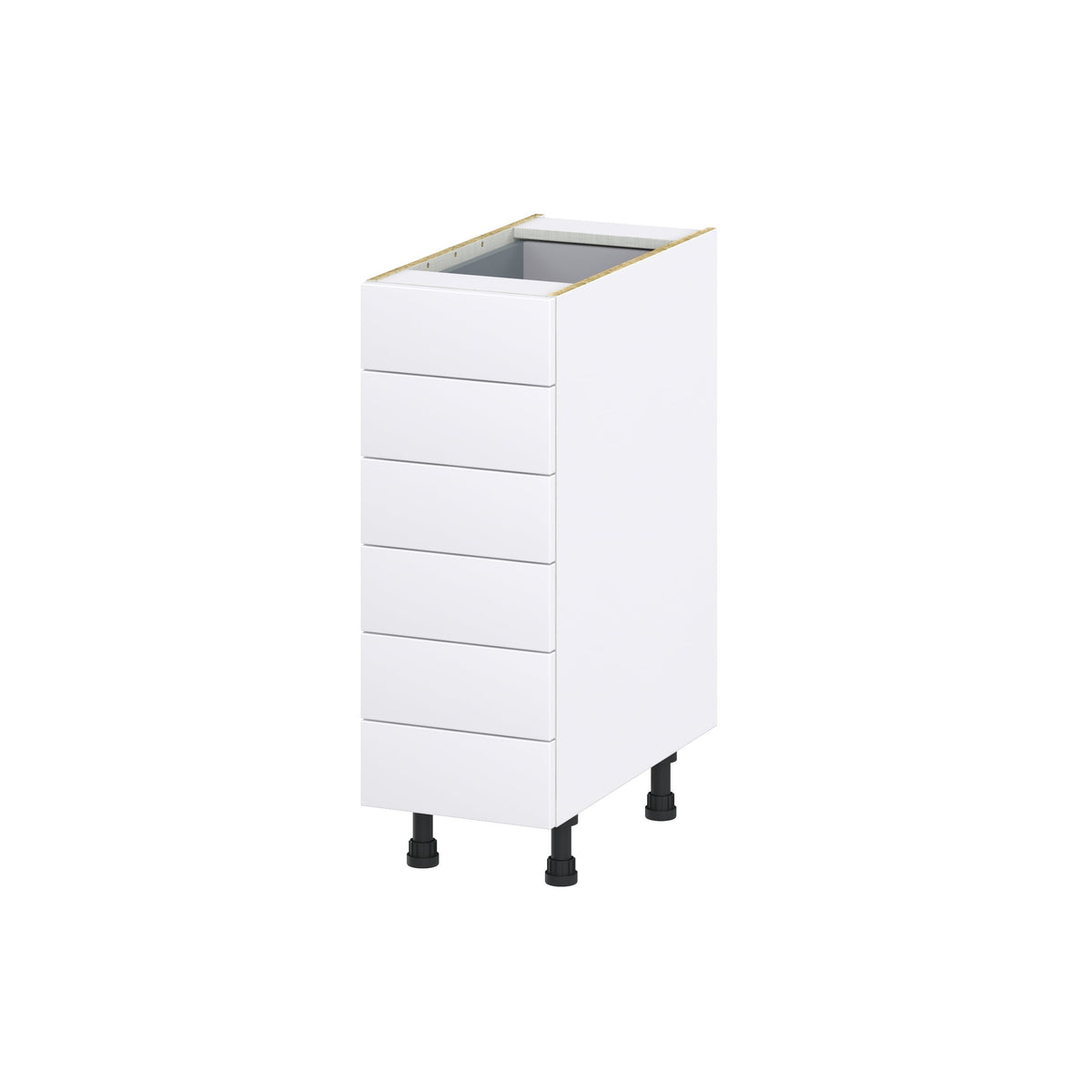 Hugo&Borg Jolie 12-in W x 34.5-in H x 24-in D Warm White 6-Drawer Base Fully Assembled Cabinet (Recessed Panel Style)