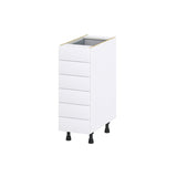 Hugo&Borg Jolie 12-in W x 34.5-in H x 24-in D Warm White 6-Drawer Base Fully Assembled Cabinet (Recessed Panel Style)
