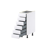 Hugo&Borg Jolie 12-in W x 34.5-in H x 24-in D Warm White 6-Drawer Base Fully Assembled Cabinet (Recessed Panel Style)