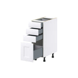 Hugo&Borg Jolie 12-in W x 34.5-in H x 24-in D Warm White 4-Drawer Base Fully Assembled Cabinet (Recessed Panel Style)