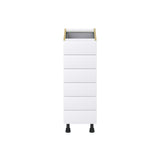 Hugo&Borg Jolie 12-in W x 34.5-in H x 24-in D Warm White 6-Drawer Base Fully Assembled Cabinet (Recessed Panel Style)