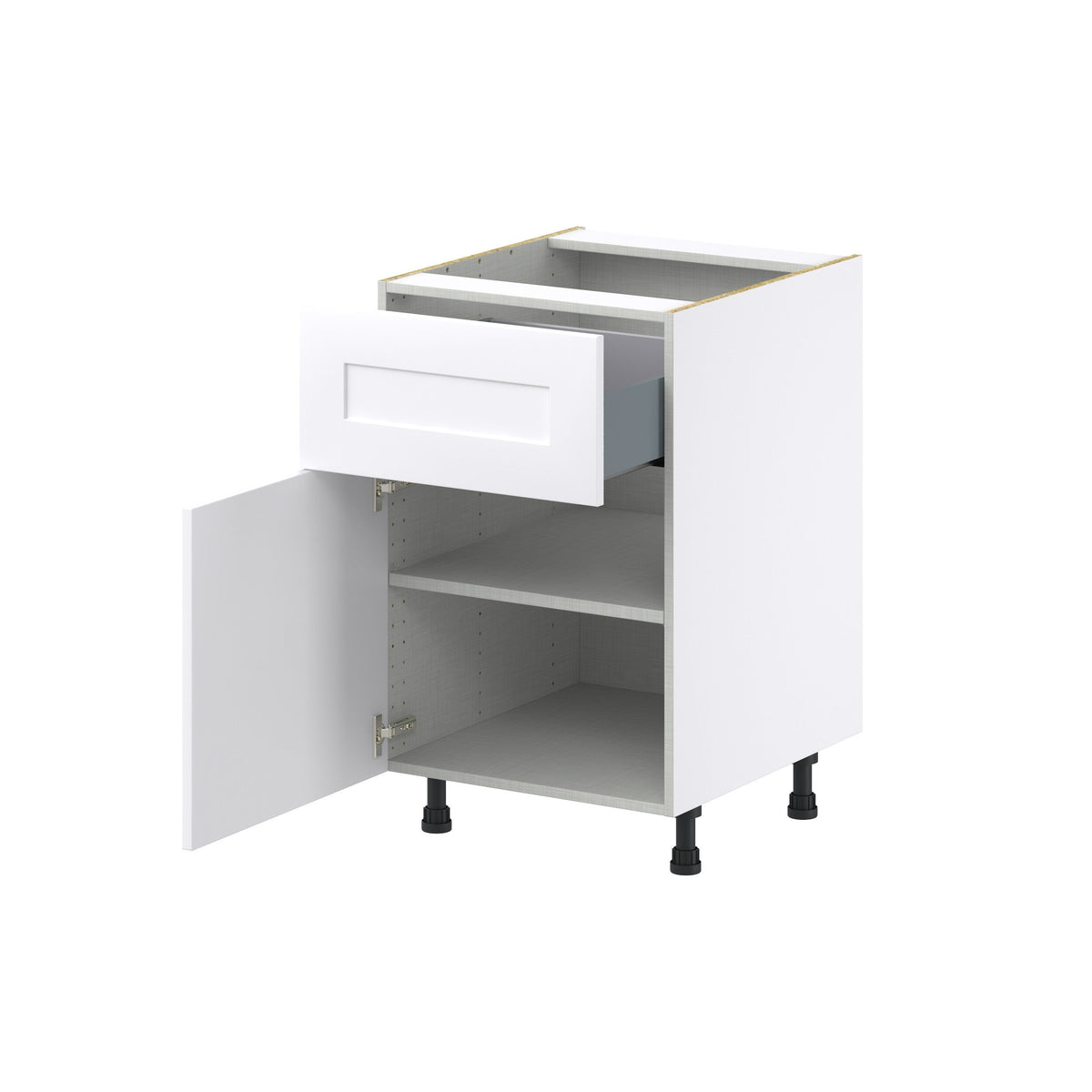 Hugo&Borg Jolie 21-in W x 34.5-in H x 25-in D Warm White 1-Drawer Base Fully Assembled Cabinet (Recessed Panel Shaker Style)