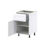 Hugo&Borg Jolie 21-in W x 34.5-in H x 25-in D Warm White 1-Drawer Base Fully Assembled Cabinet (Recessed Panel Shaker Style)