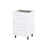Hugo&Borg Jolie 21-in W x 34.5-in H x 24-in D Warm White 2-Drawer Base Fully Assembled Cabinet (Recessed Panel Style)