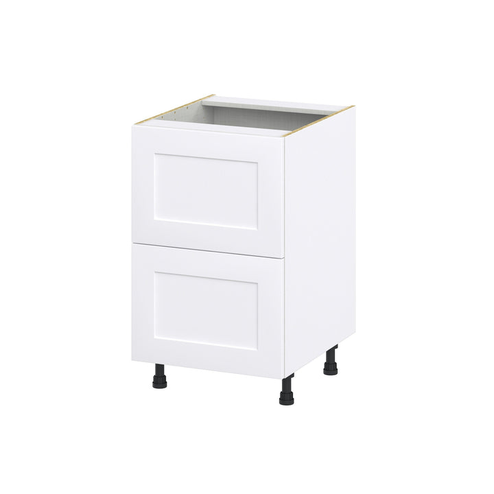 Hugo&Borg Jolie 21-in W x 34.5-in H x 24-in D Warm White 2-Drawer Base Fully Assembled Cabinet (Recessed Panel Style)