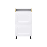Hugo&Borg 21-in W x 34.5-in H x 24-in D Warm White 3-Drawer Base Fully Assembled Cabinet (Recessed Panel Style)