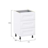 Hugo&Borg Jolie 21-in W x 34.5-in H x 24-in D Warm White 4-Drawer Base Fully Assembled Cabinet (Recessed Panel Style)