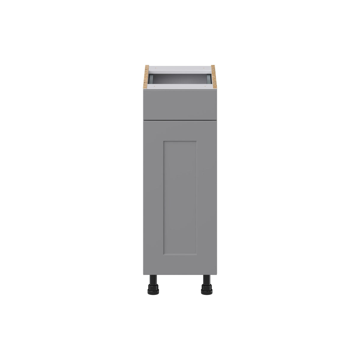 Hugo&Borg Beaumont 12-in W x 34.5-in H x 21-in D Slate Gray 1-Drawer Base Fully Assembled Cabinet (Recessed Panel Shaker Style)