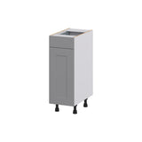 Hugo&Borg Beaumont 12-in W x 34.5-in H x 21-in D Slate Gray 1-Drawer Base Fully Assembled Cabinet (Recessed Panel Shaker Style)
