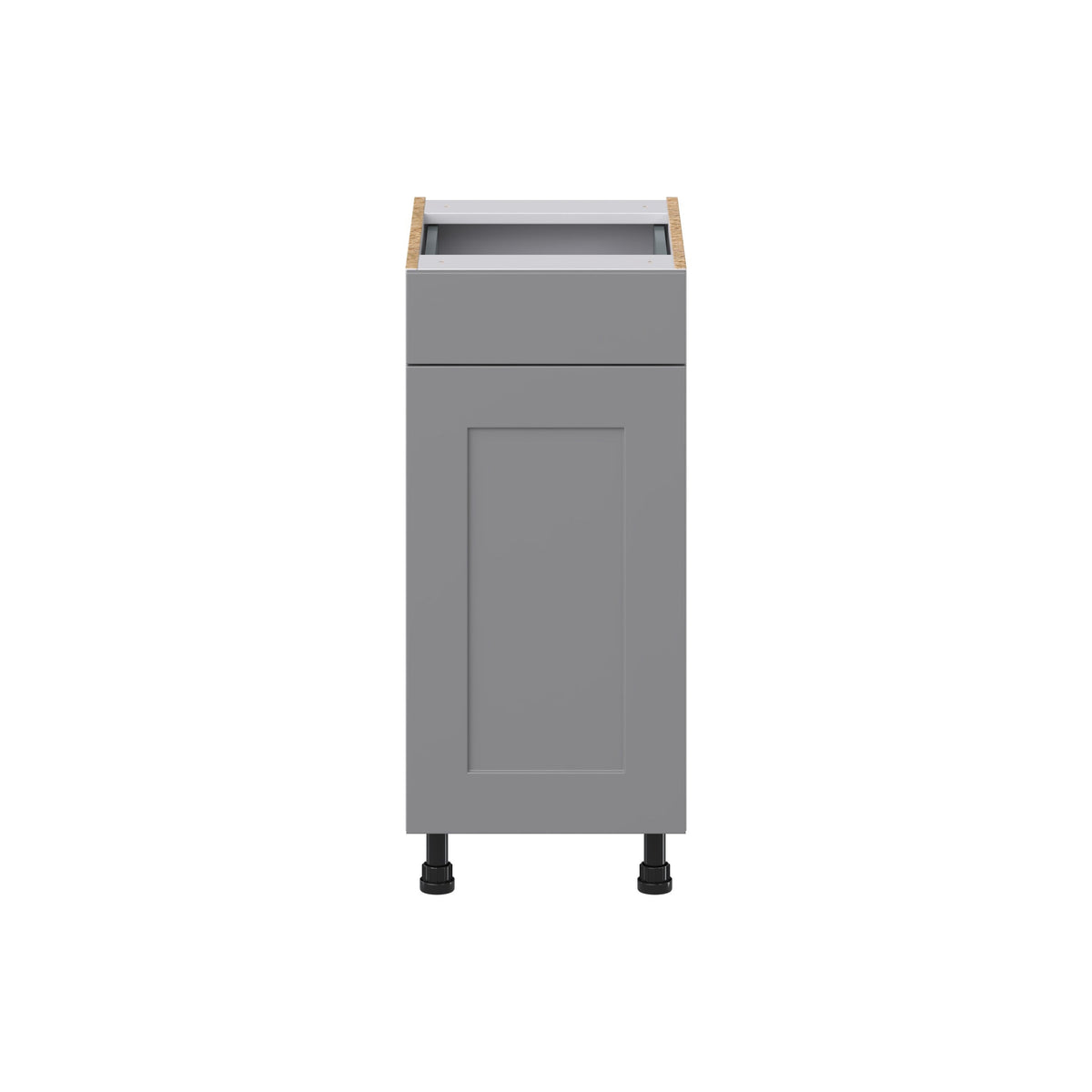 Hugo&Borg Beaumont 15-in W x 34.5-in H x 21-in D Slate Gray 1-Drawer Base Fully Assembled Cabinet (Recessed Panel Shaker Style)