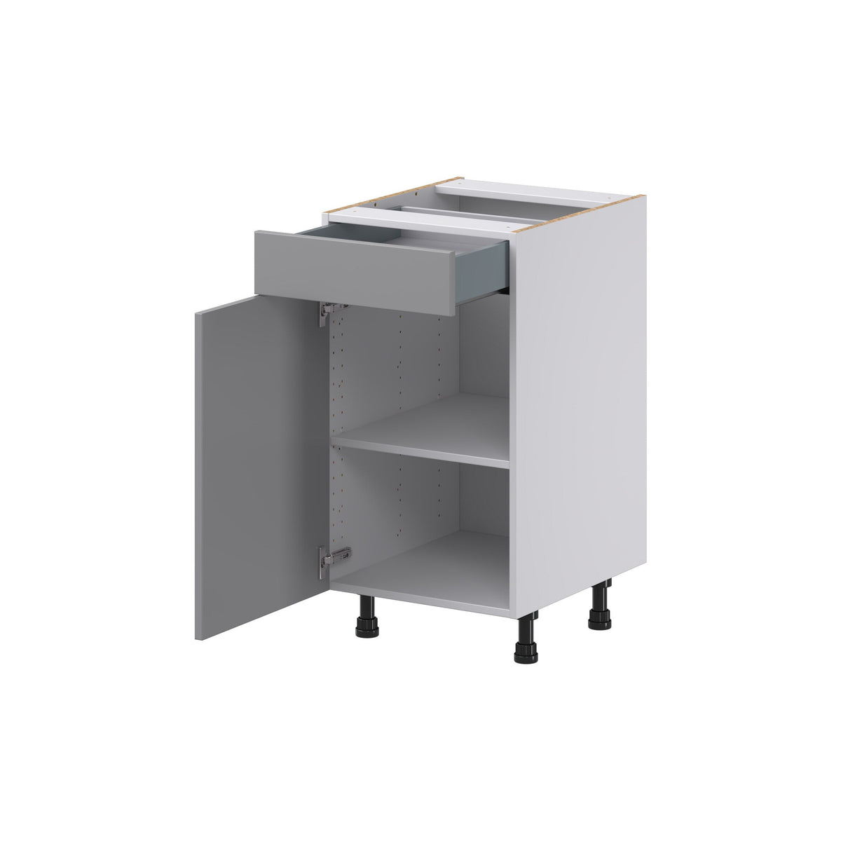 Hugo&Borg Beaumont 18-in W x 34.5-in H x 21-in D Slate Gray 1-Drawer Base Fully Assembled Cabinet (Recessed Panel Shaker Style)