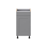 Hugo&Borg Beaumont 18-in W x 34.5-in H x 21-in D Slate Gray 1-Drawer Base Fully Assembled Cabinet (Recessed Panel Shaker Style)