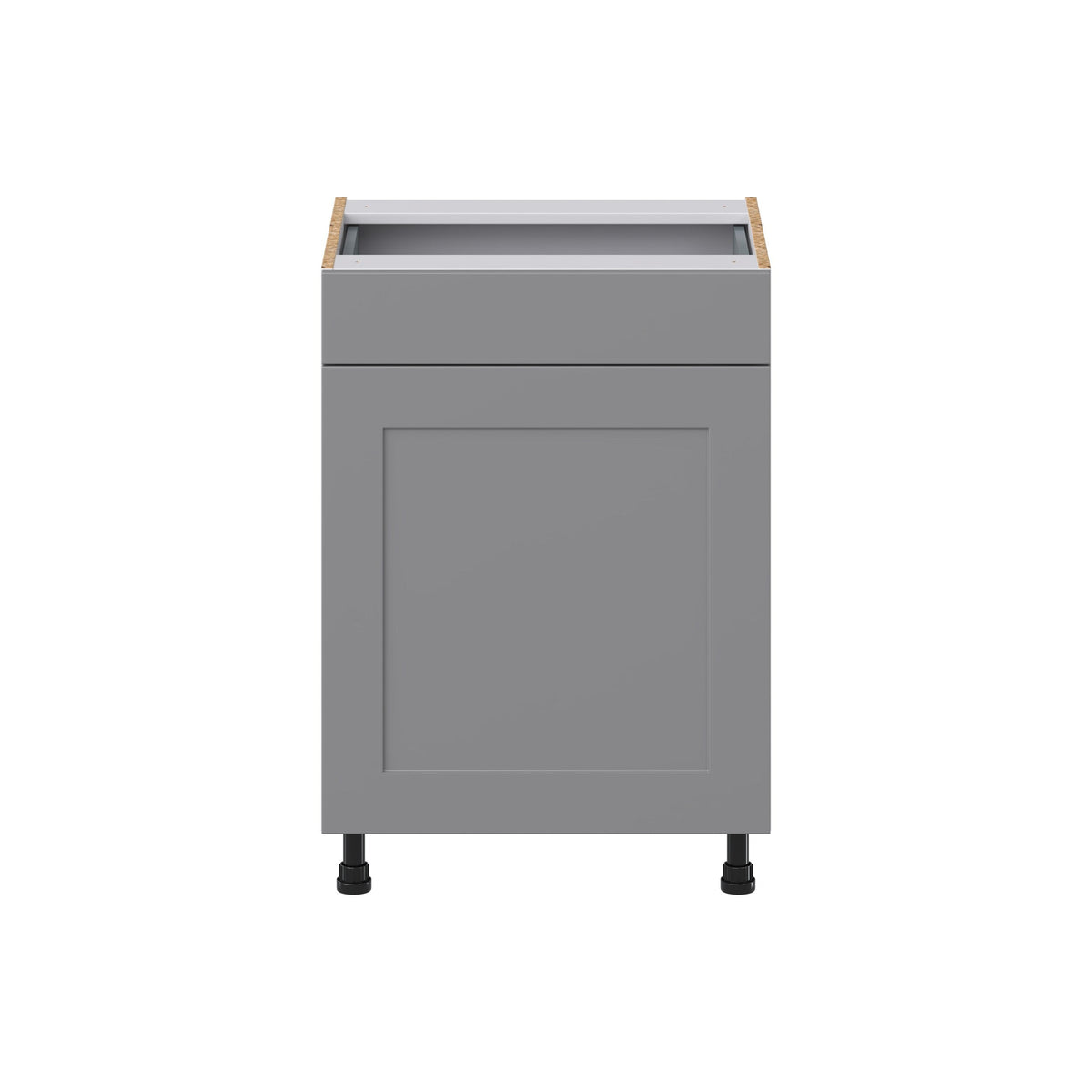 Hugo&Borg Beaumont 24-in W x 34.5-in H x 21-in D Slate Gray 1-Drawer Base Fully Assembled Cabinet (Recessed Panel Shaker Style)