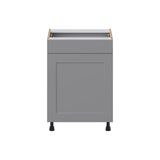 Hugo&Borg Beaumont 24-in W x 34.5-in H x 21-in D Slate Gray 1-Drawer Base Fully Assembled Cabinet (Recessed Panel Shaker Style)