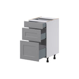 Hugo&Borg Beaumont 18-in W x 34.5-in H x 21-in D Slate Gray 3-Drawer Base Fully Assembled Cabinet (Recessed Panel Style)