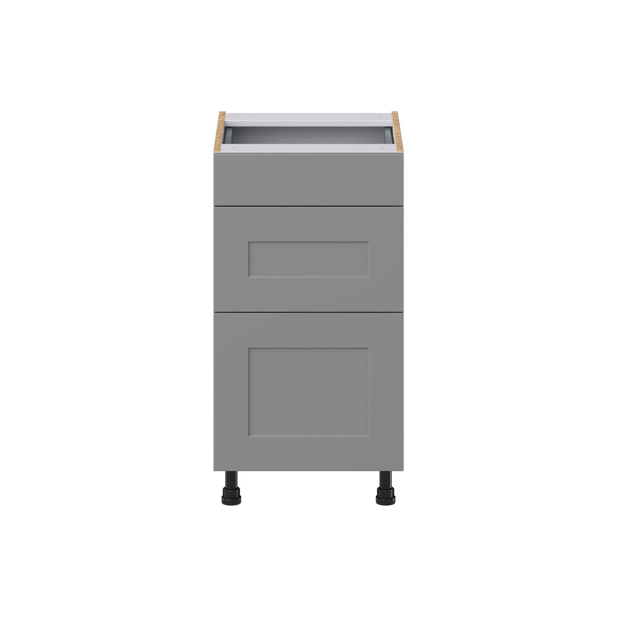 Hugo&Borg Beaumont 18-in W x 34.5-in H x 21-in D Slate Gray 3-Drawer Base Fully Assembled Cabinet (Recessed Panel Style)