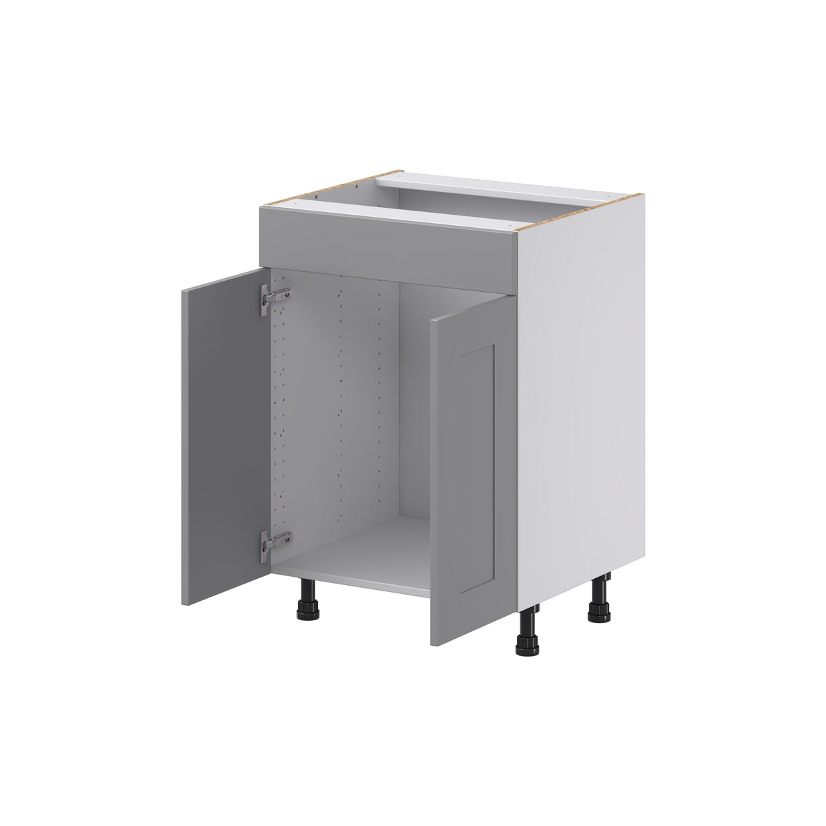 Hugo&Borg Beaumont 24-in W x 34.5-in H x 21-in D Slate Gray Sink Base Fully Assembled Cabinet (Recessed Panel Shaker Style)