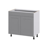 Hugo&Borg Beaumont 36-in W x 34.5-in H x 21-in D Slate Gray Sink Base Fully Assembled Cabinet (Recessed Panel Shaker Style)