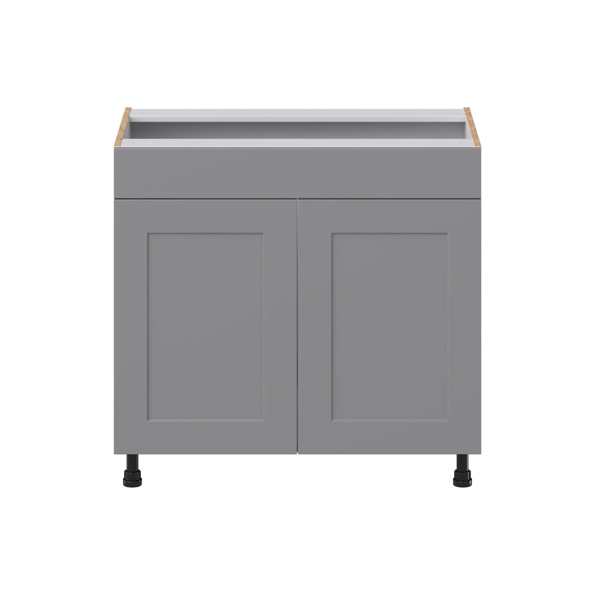 Hugo&Borg Beaumont 36-in W x 34.5-in H x 21-in D Slate Gray Sink Base Fully Assembled Cabinet (Recessed Panel Shaker Style)