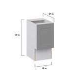 Hugo&Borg Beaumont 15-in W x 34.5-in H x 21-in D Slate Gray Base Fully Assembled Cabinet (Recessed Panel Shaker Door Style)