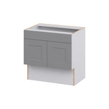 Hugo&Borg Beaumont 30-in W x 30-in H x 21-in D Slate Gray Sink Base Fully Assembled Cabinet (Recessed Panel Shaker Style)