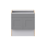 Hugo&Borg Beaumont 30-in W x 30-in H x 21-in D Slate Gray Sink Base Fully Assembled Cabinet (Recessed Panel Shaker Style)