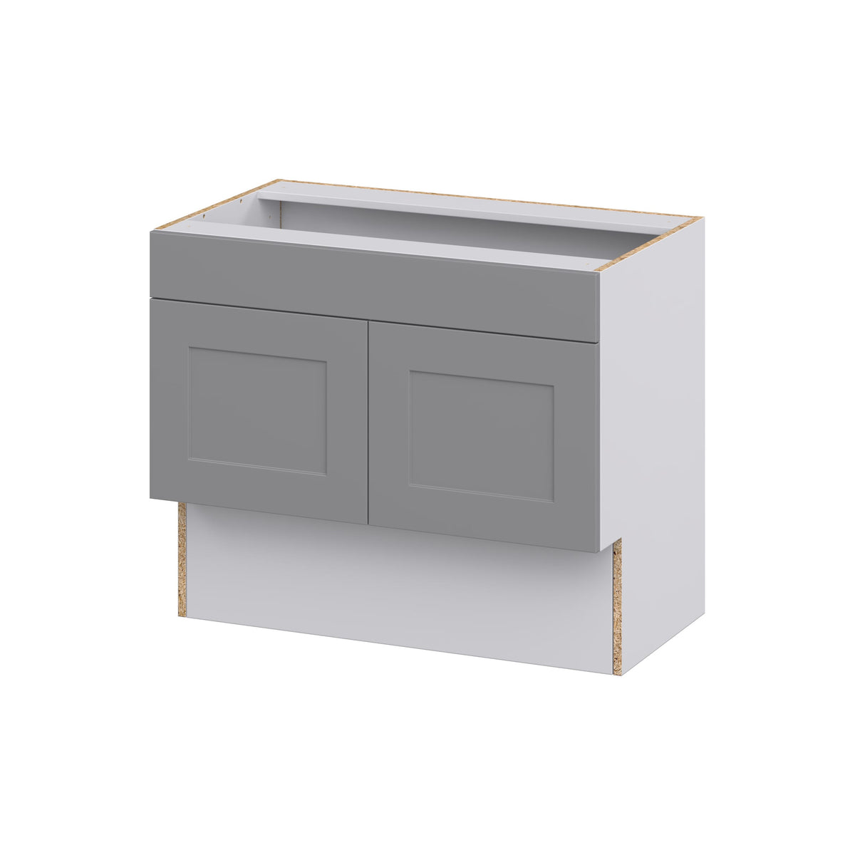 Hugo&Borg Beaumont 36-in W x 30-in H x 21-in D Slate Gray Sink Base Fully Assembled Cabinet (Recessed Panel Shaker Style)