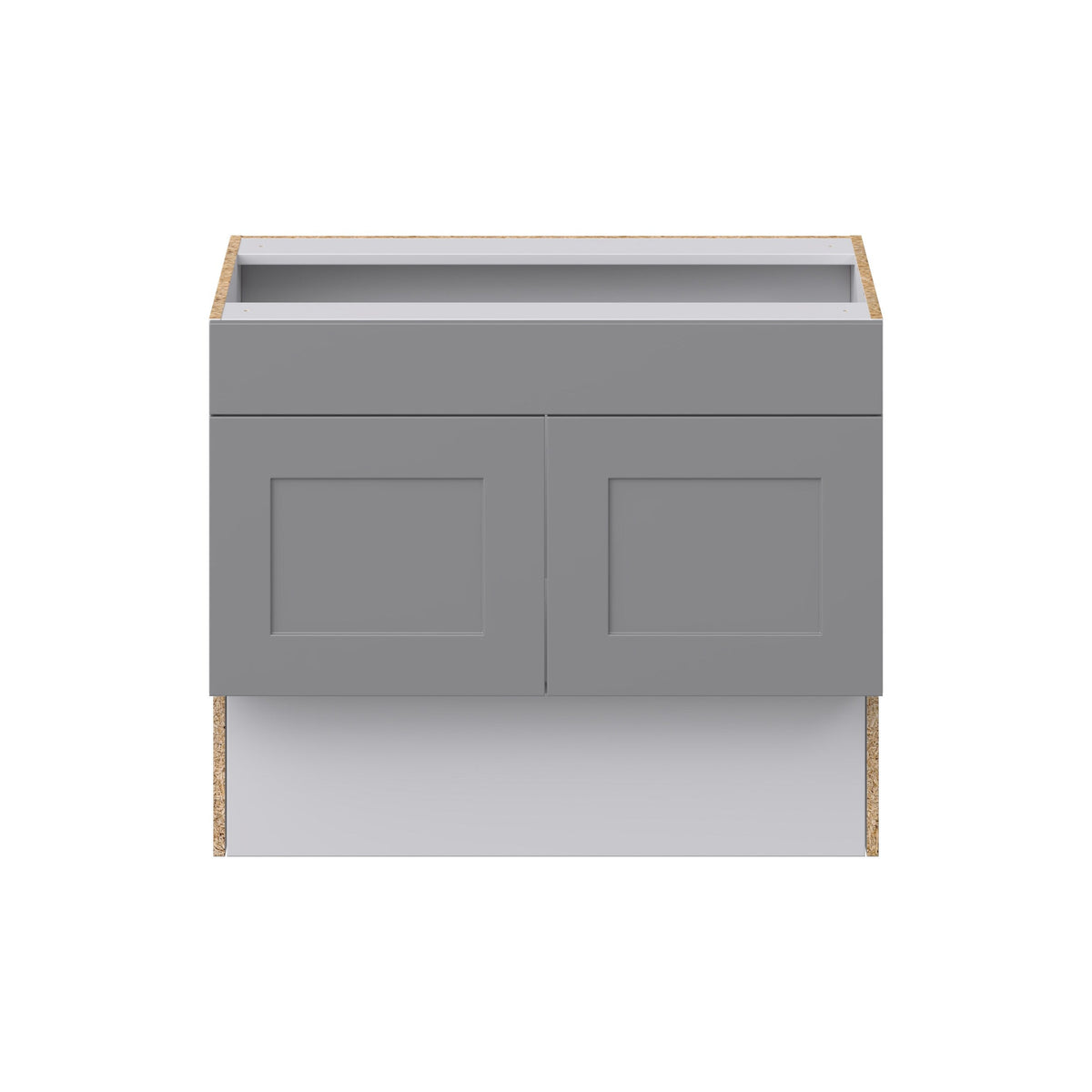 Hugo&Borg Beaumont 36-in W x 30-in H x 21-in D Slate Gray Sink Base Fully Assembled Cabinet (Recessed Panel Shaker Style)