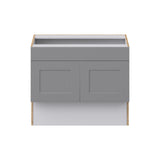 Hugo&Borg Beaumont 36-in W x 30-in H x 21-in D Slate Gray Sink Base Fully Assembled Cabinet (Recessed Panel Shaker Style)