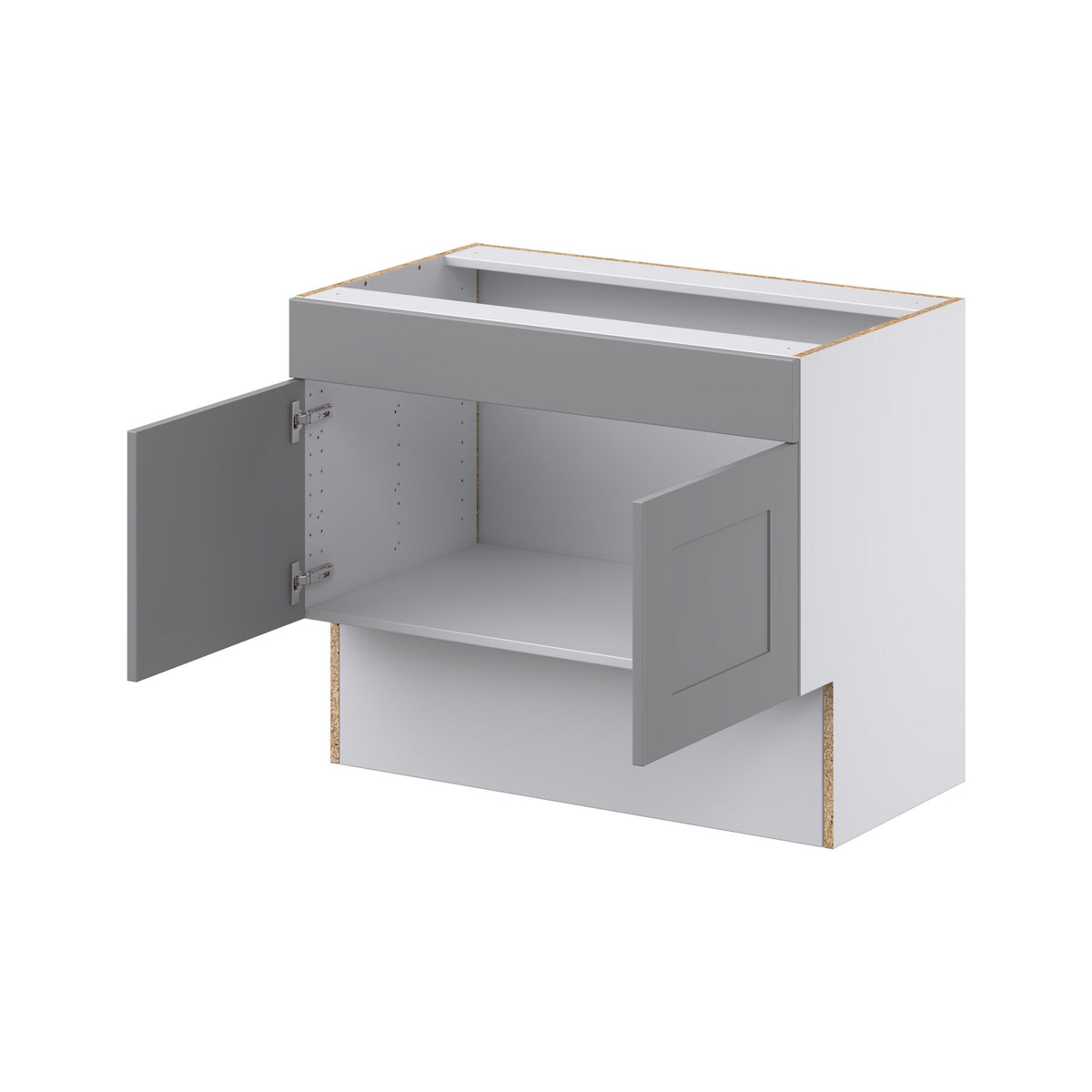 Hugo&Borg Beaumont 36-in W x 30-in H x 21-in D Slate Gray Sink Base Fully Assembled Cabinet (Recessed Panel Shaker Style)