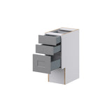 Hugo&Borg Beaumont 12-in W x 30-in H x 21-in D Slate Gray 4-Drawer Base Fully Assembled Cabinet (Recessed Panel Style)
