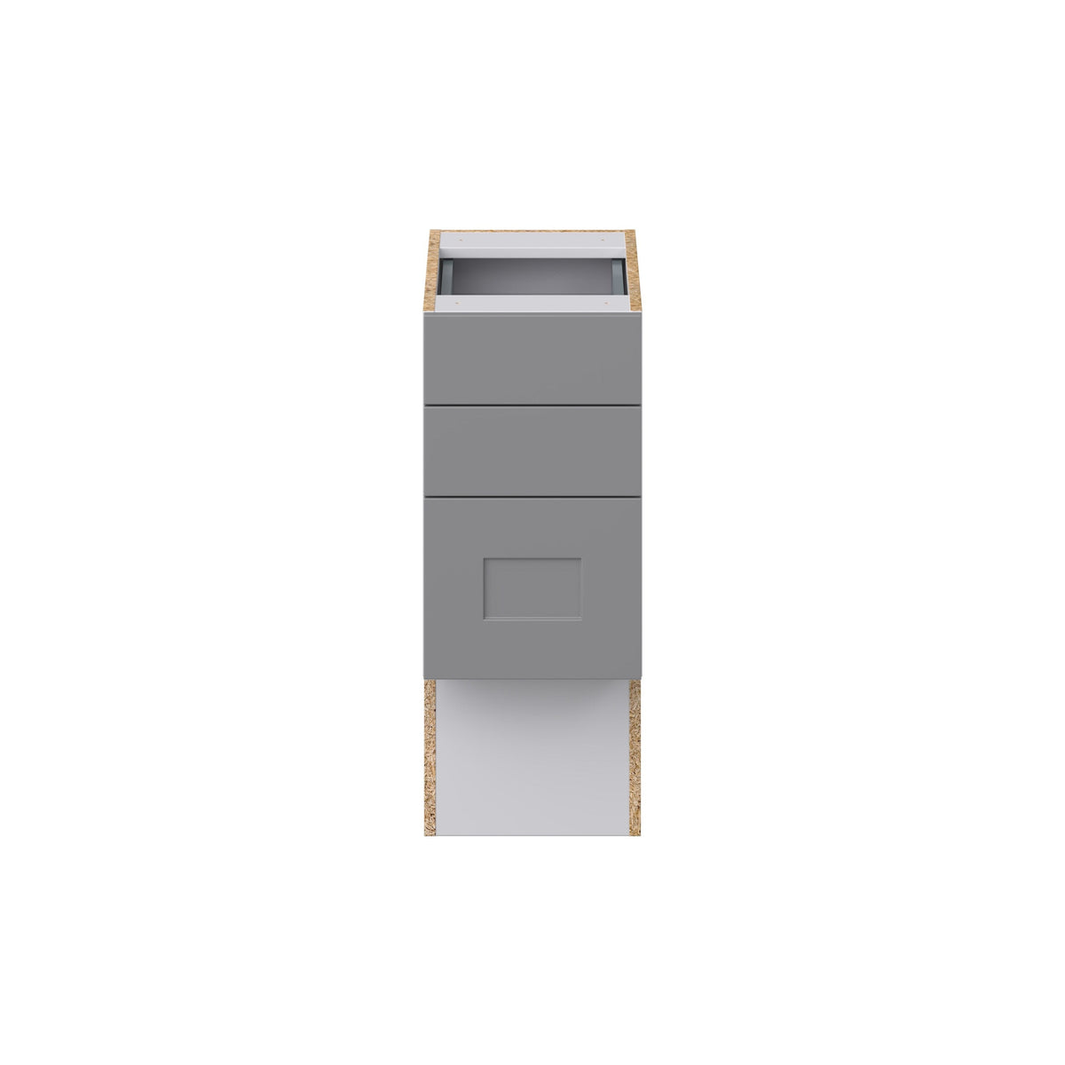 Hugo&Borg Beaumont 12-in W x 30-in H x 21-in D Slate Gray 4-Drawer Base Fully Assembled Cabinet (Recessed Panel Style)
