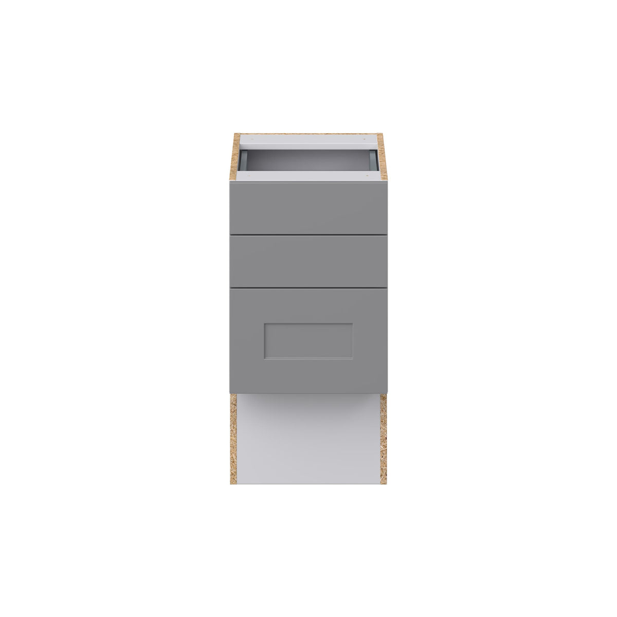 Hugo&Borg Beaumont 15-in W x 30-in H x 21-in D Slate Gray 3-Drawer Base Fully Assembled Cabinet (Recessed Panel Style)