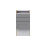 Hugo&Borg Beaumont 18-in W x 30-in H x 21-in D Slate Gray 3-Drawer Base Fully Assembled Cabinet (Recessed Panel Style)
