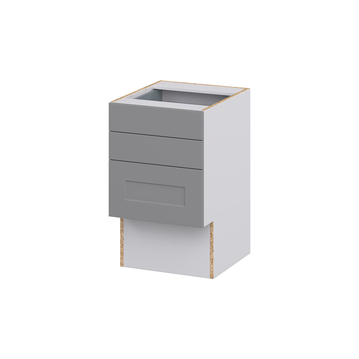 Hugo&Borg Beaumont 18-in W x 30-in H x 21-in D Slate Gray 3-Drawer Base Fully Assembled Cabinet (Recessed Panel Style)