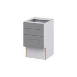 Hugo&Borg Beaumont 18-in W x 30-in H x 21-in D Slate Gray 3-Drawer Base Fully Assembled Cabinet (Recessed Panel Style)