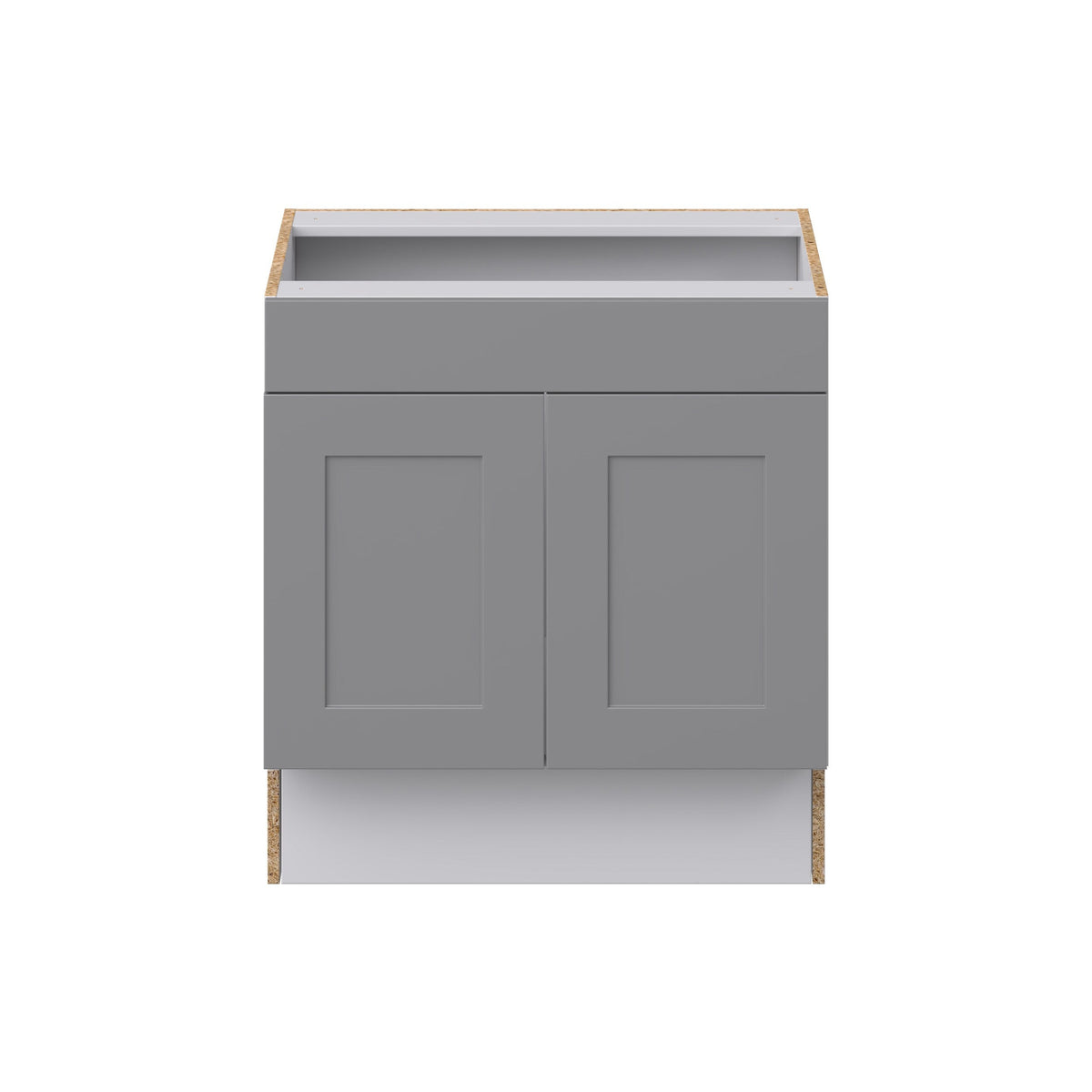 Hugo&Borg Beaumont 30-in W x 32.5-in H x 24-in D Slate Gray Sink Base Fully Assembled Cabinet (Recessed Panel Shaker Style)