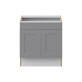 Hugo&Borg Beaumont 30-in W x 32.5-in H x 24-in D Slate Gray Sink Base Fully Assembled Cabinet (Recessed Panel Shaker Style)