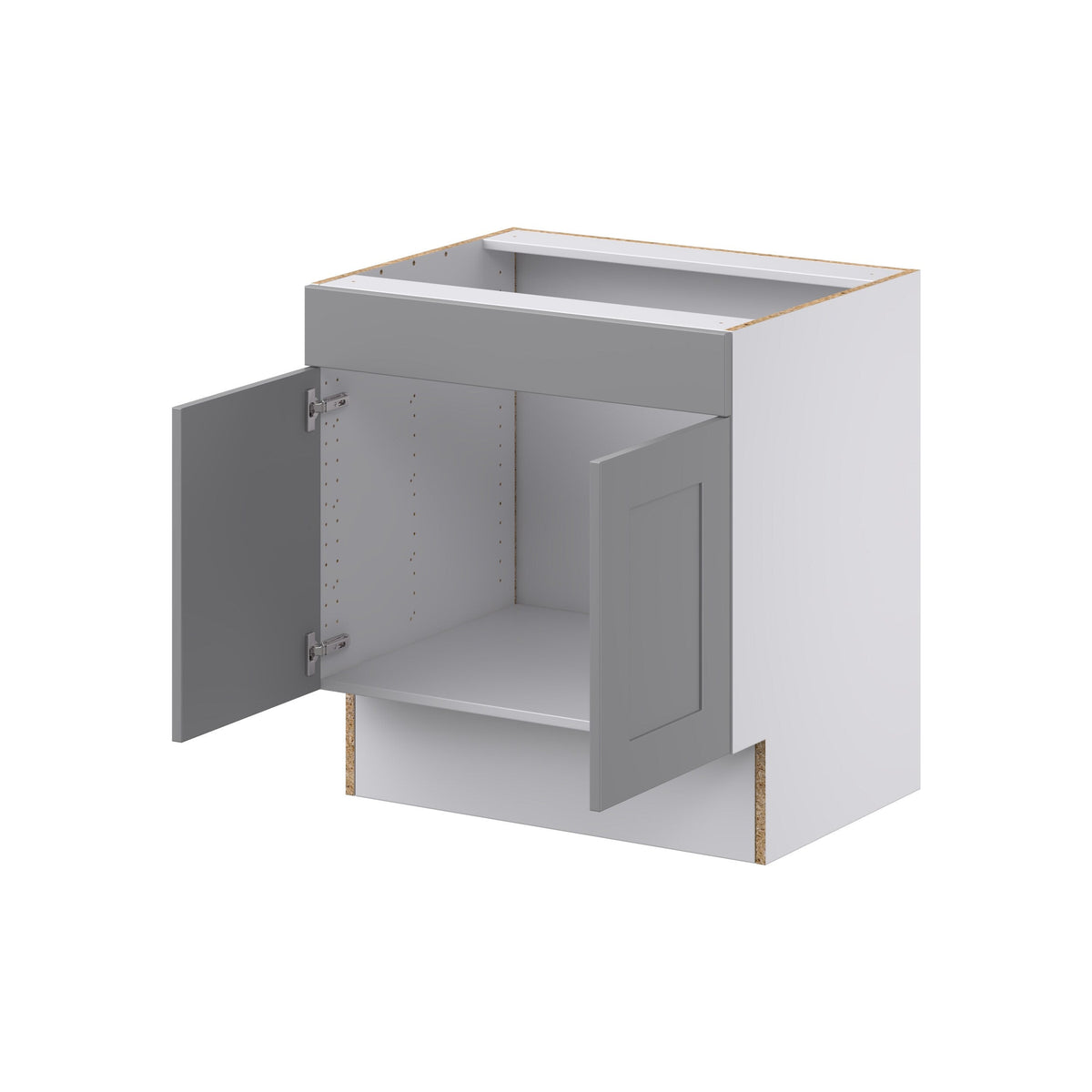 Hugo&Borg Beaumont 30-in W x 32.5-in H x 24-in D Slate Gray Sink Base Fully Assembled Cabinet (Recessed Panel Shaker Style)