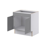 Hugo&Borg Beaumont 30-in W x 32.5-in H x 24-in D Slate Gray Sink Base Fully Assembled Cabinet (Recessed Panel Shaker Style)