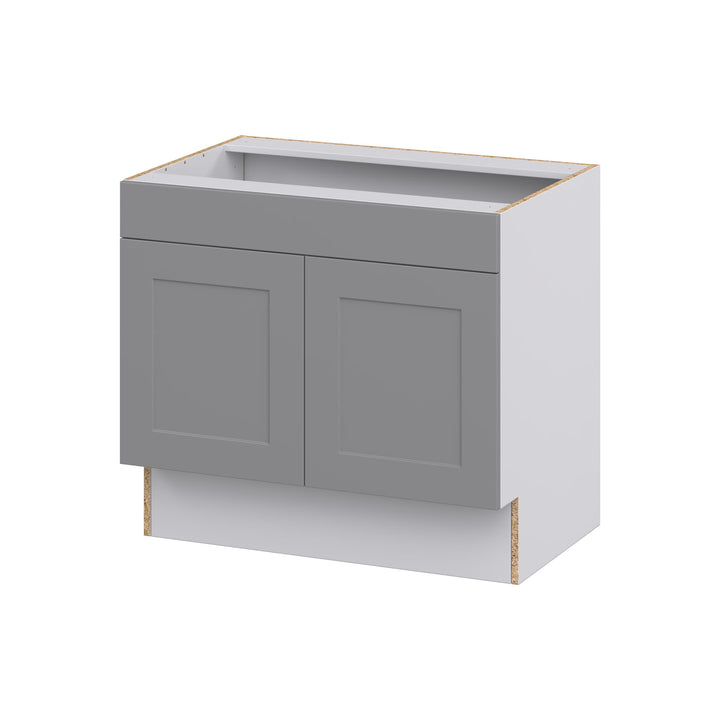 Hugo&Borg 36-in W x 32.5-in H x 24-in D Slate Gray Sink Base Fully Assembled Cabinet (Recessed Panel Shaker Style)