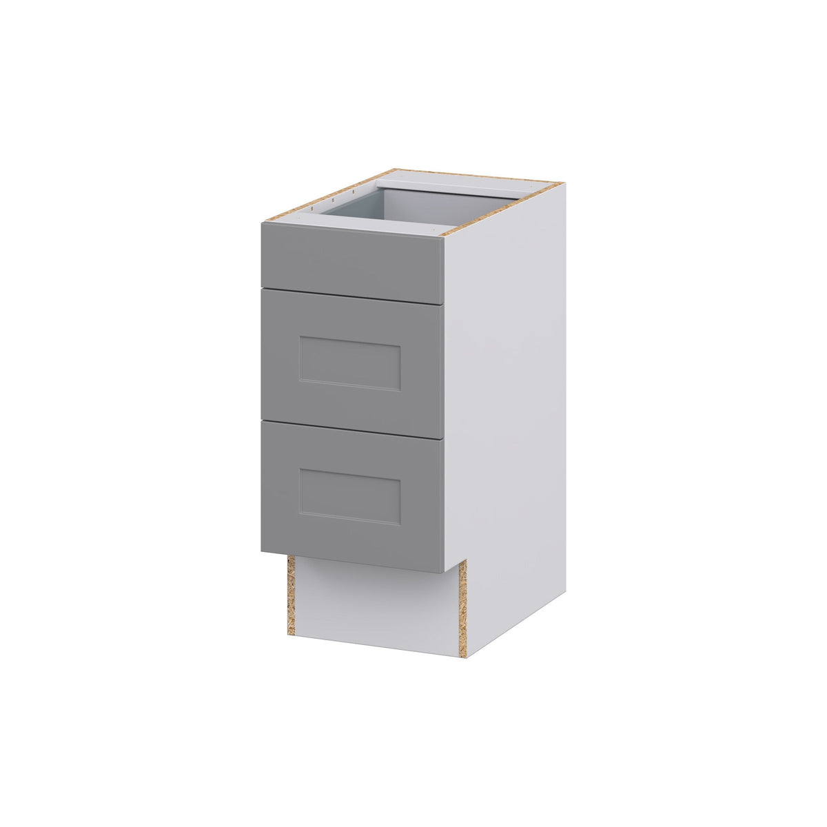 Hugo&Borg Beaumont 15-in W x 32.5-in H x 25-in D Slate Gray 3-Drawer Base Fully Assembled Cabinet (Recessed Panel Style)